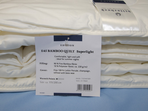 Одеяло Billerbeck Bamboo superlight (летнее) +24°С и выше, бамбуковое волокно