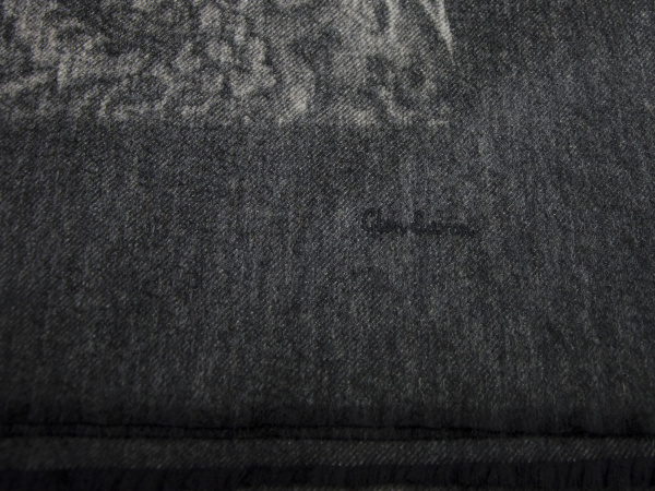 Плед кашемировый Glen Saxon Border Paisley/дамасский узор 120 Black Sand Stone/002 150x200