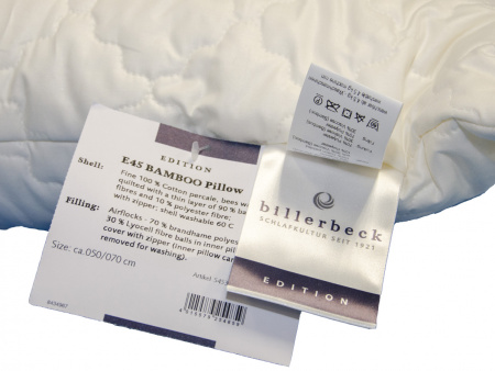  Натуральная подушка Billerbeck Bamboo, бамбуковое волокно фото в интернет-магазине Герд Биллербек